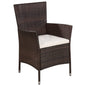 Sedia Da Esterno Con Sgabello E Cuscini In Polyrattan Marrone