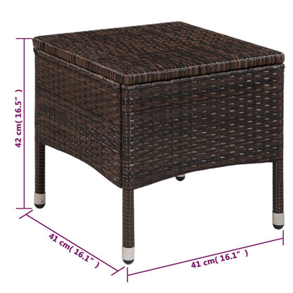 Sedia Da Esterno Con Sgabello E Cuscini In Polyrattan Marrone