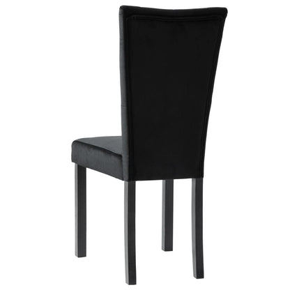 Sedie Da Pranzo 4 Pz Nere In Velluto