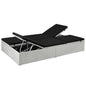 Lettino Prendisole Con Cuscino In Polyrattan Nero