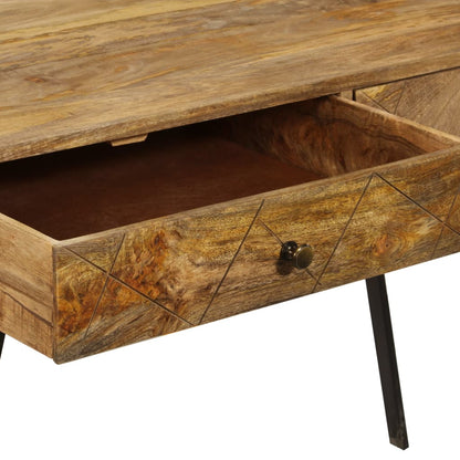 Scrivania Con Cassetti In Legno Massello Di Mango 110X50X76 Cm