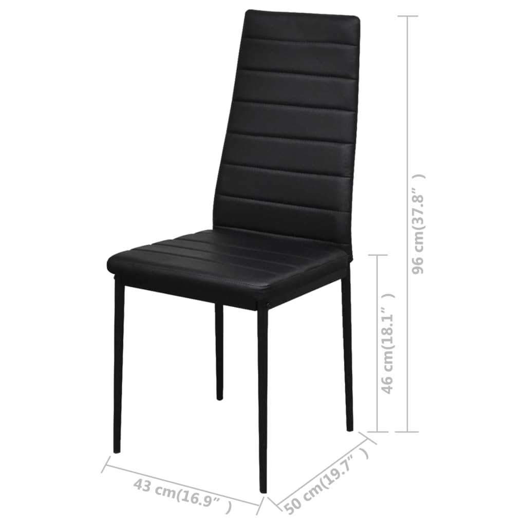 Set Da Pranzo 5 Pz In Pelle Artificiale Nero