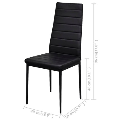 Set Da Pranzo 5 Pz In Pelle Artificiale Nero