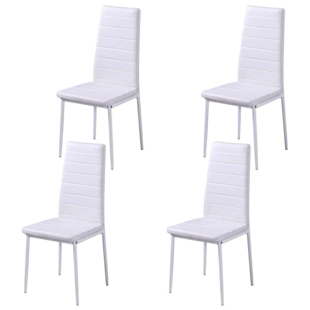 Set Tavolo Da Pranzo 5 Pz In Pelle Artificiale Nero E Bianco