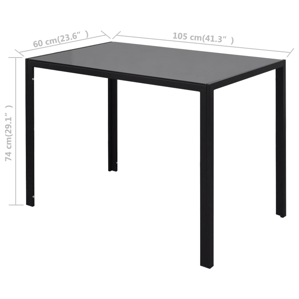 Set Tavolo Da Pranzo 5 Pz In Pelle Artificiale Nero E Bianco