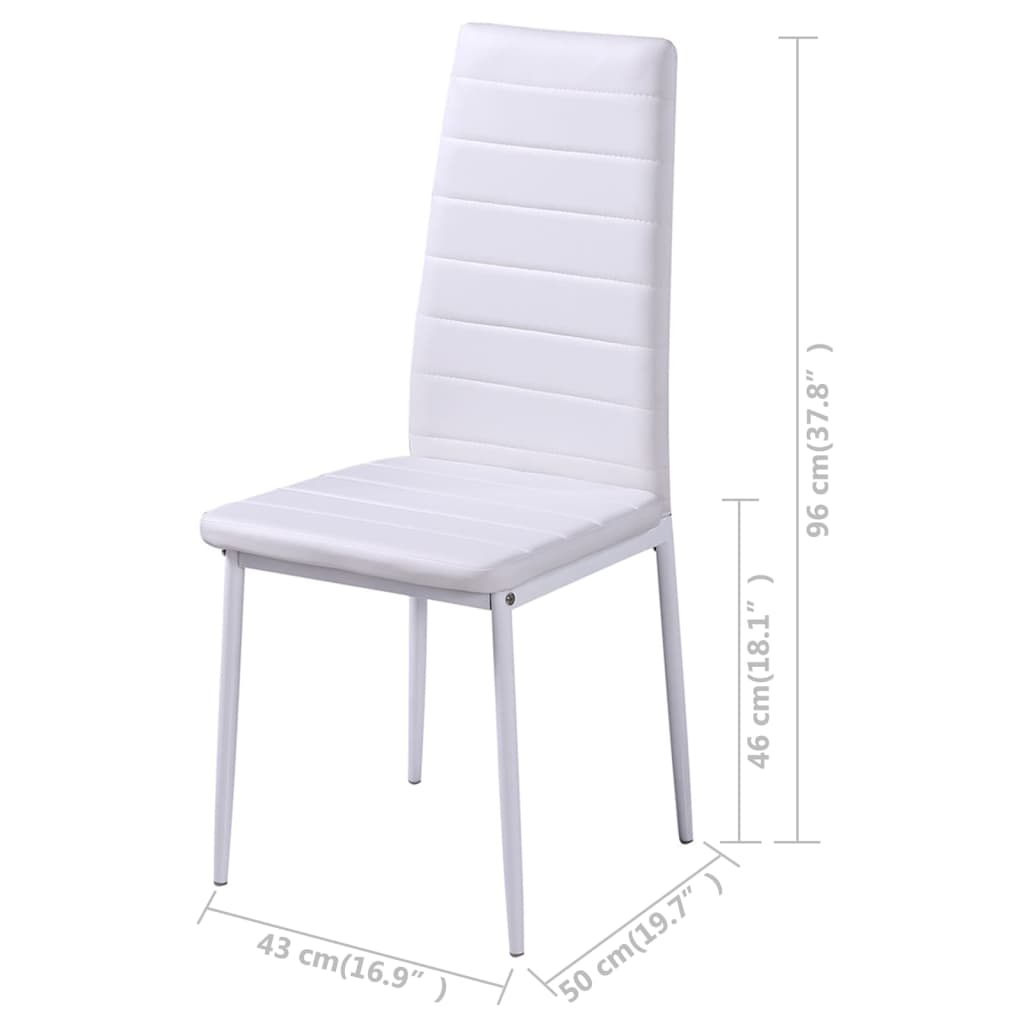 Set Tavolo Da Pranzo 5 Pz In Pelle Artificiale Nero E Bianco