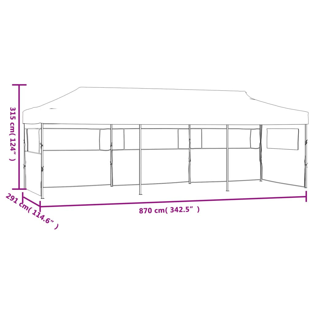 Tenda Pieghevole Pop-Up Con 5 Pareti Laterali 3X9 M