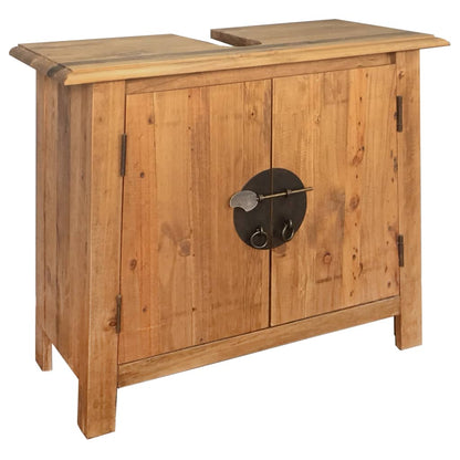 Set Mobili Da Bagno 2 Pz In Legno Massello Di Pino