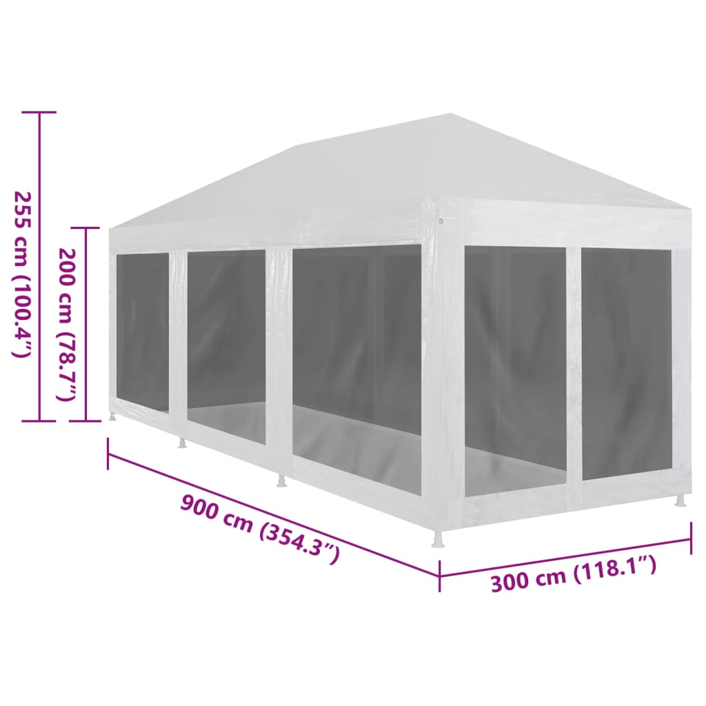 Tenda Per Feste Con 8 Pareti In Rete Bianco