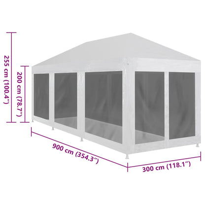 Tenda Per Feste Con 8 Pareti In Rete Bianco
