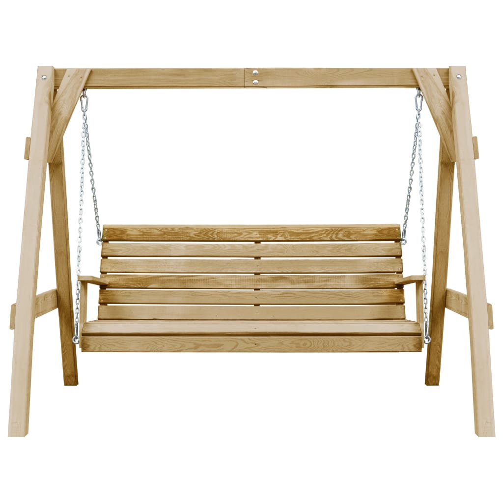 Panca A Dondolo Da Giardino In Pino Impregnato 205X150X157 Cm