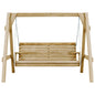 Panca A Dondolo Da Giardino In Pino Impregnato 205X150X157 Cm