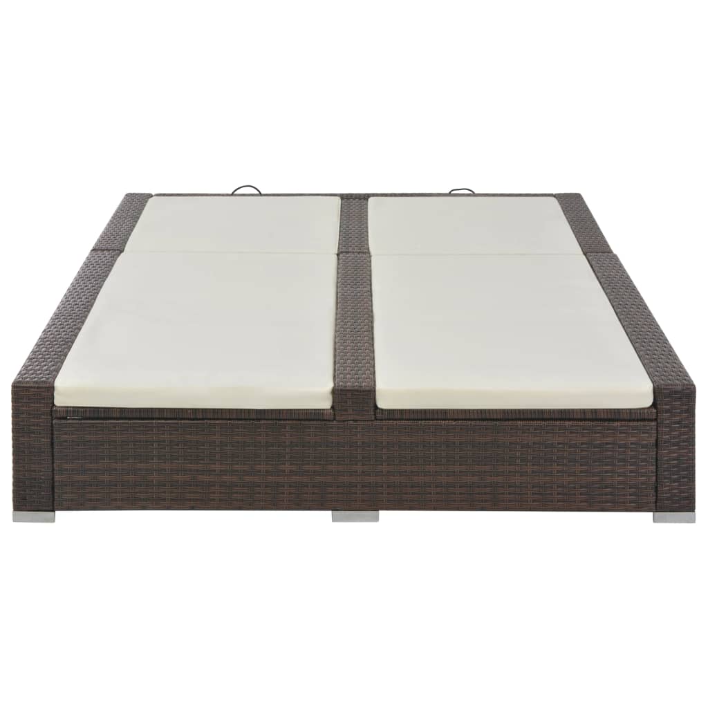 Lettino Prendisole Doppio In Polyrattan