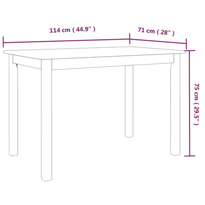 Tavolo Da Pranzo 114X71X75Cm Massello Di Hevea