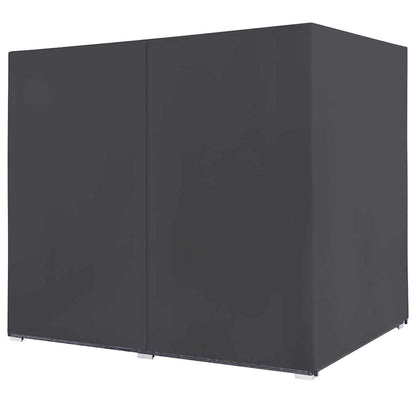 Lettino Prendisole Con Tende In Polyrattan Grigio