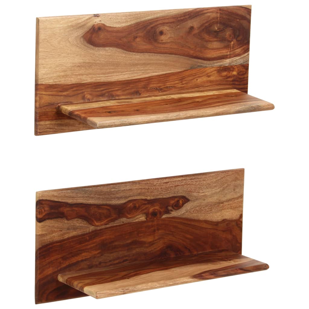 Mensole 2 Pz In Legno Massello Di Acacia