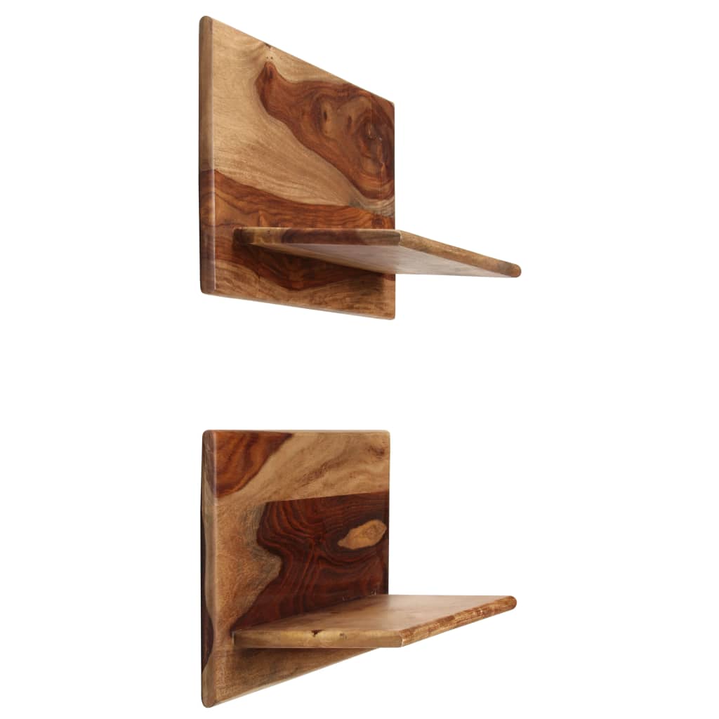 Mensole 2 Pz In Legno Massello Di Acacia