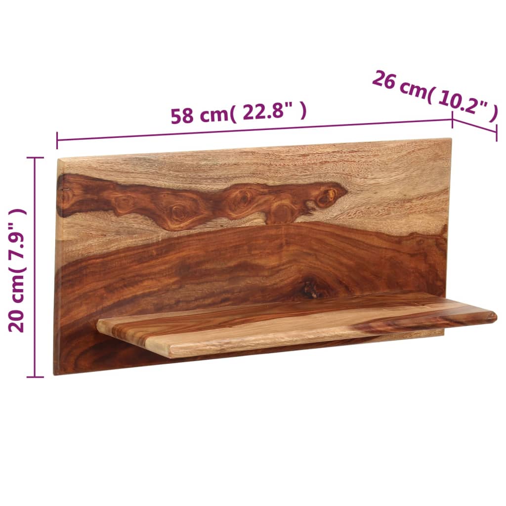 Mensole 2 Pz In Legno Massello Di Acacia