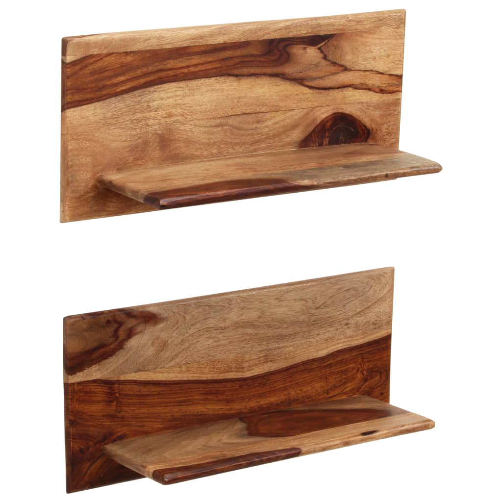 Mensole 2 Pz In Legno Massello Di Acacia