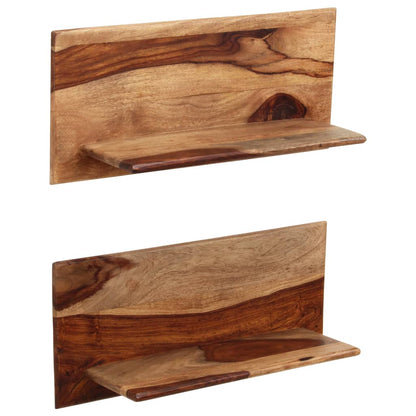 Mensole 2 Pz In Legno Massello Di Acacia