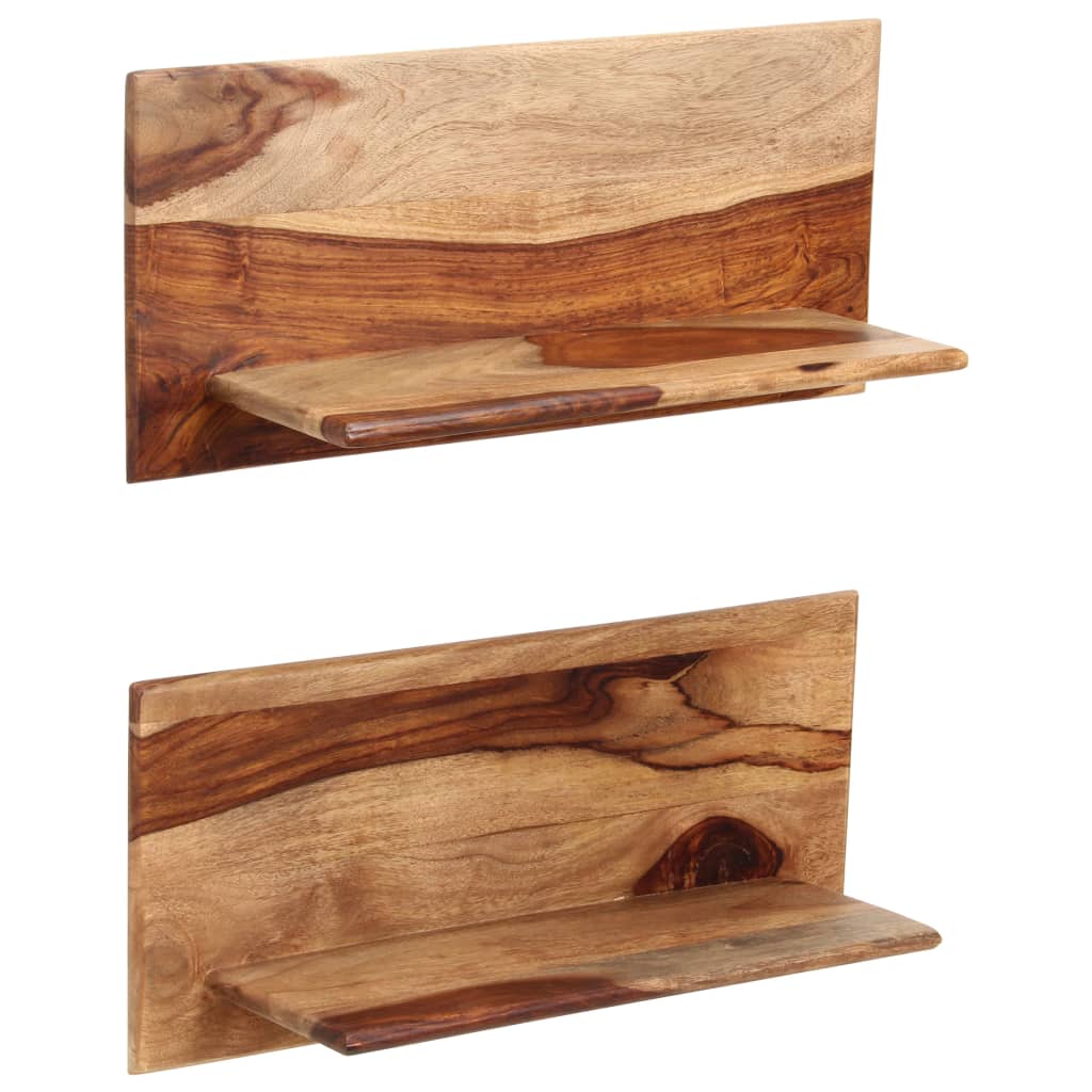 Mensole 2 Pz In Legno Massello Di Acacia