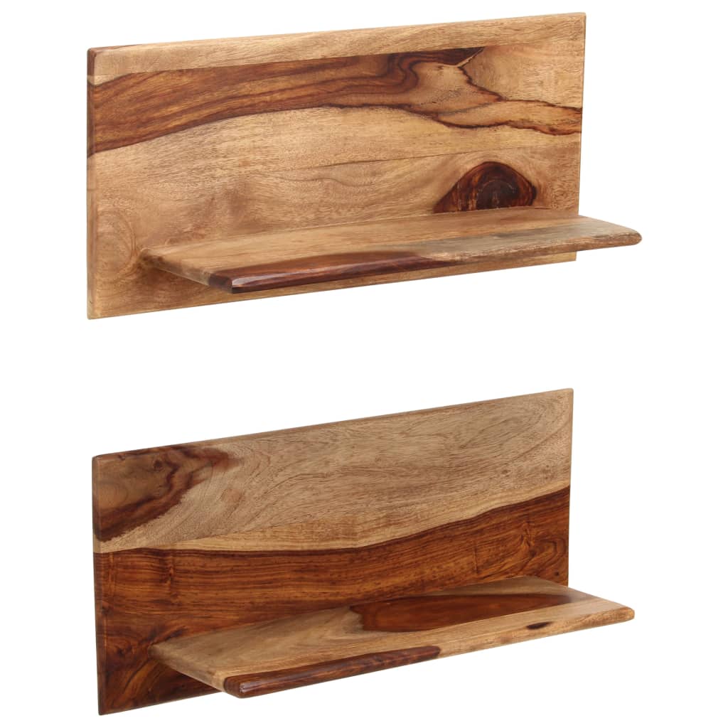 Mensole 2 Pz In Legno Massello Di Acacia
