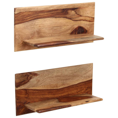 Mensole 2 Pz In Legno Massello Di Acacia