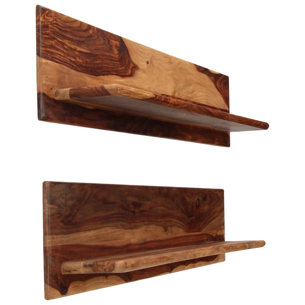 Mensole 2 Pz In Legno Massello Di Acacia