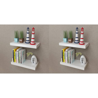 Mensole A Muro Bianche 2 Pz In Mdf Per Libri/Dvd Bianco