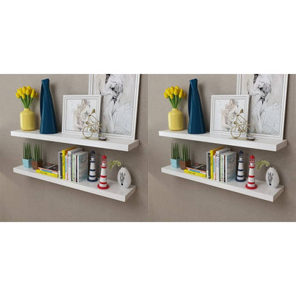 Mensole A Muro Bianche 2 Pz In Mdf Per Libri/Dvd Bianco