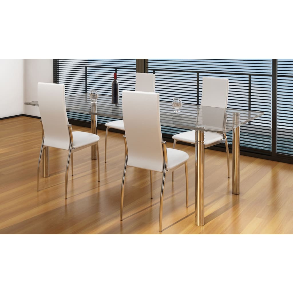 Sedie Da Pranzo 4 Pz Bianche In Similpelle