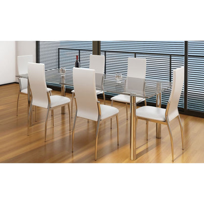 Sedie Da Pranzo 4 Pz Bianche In Similpelle