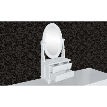 Toletta Con Specchio Oscillante Ovale In Mdf
