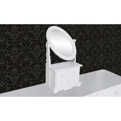 Toletta Con Specchio Oscillante Ovale In Mdf