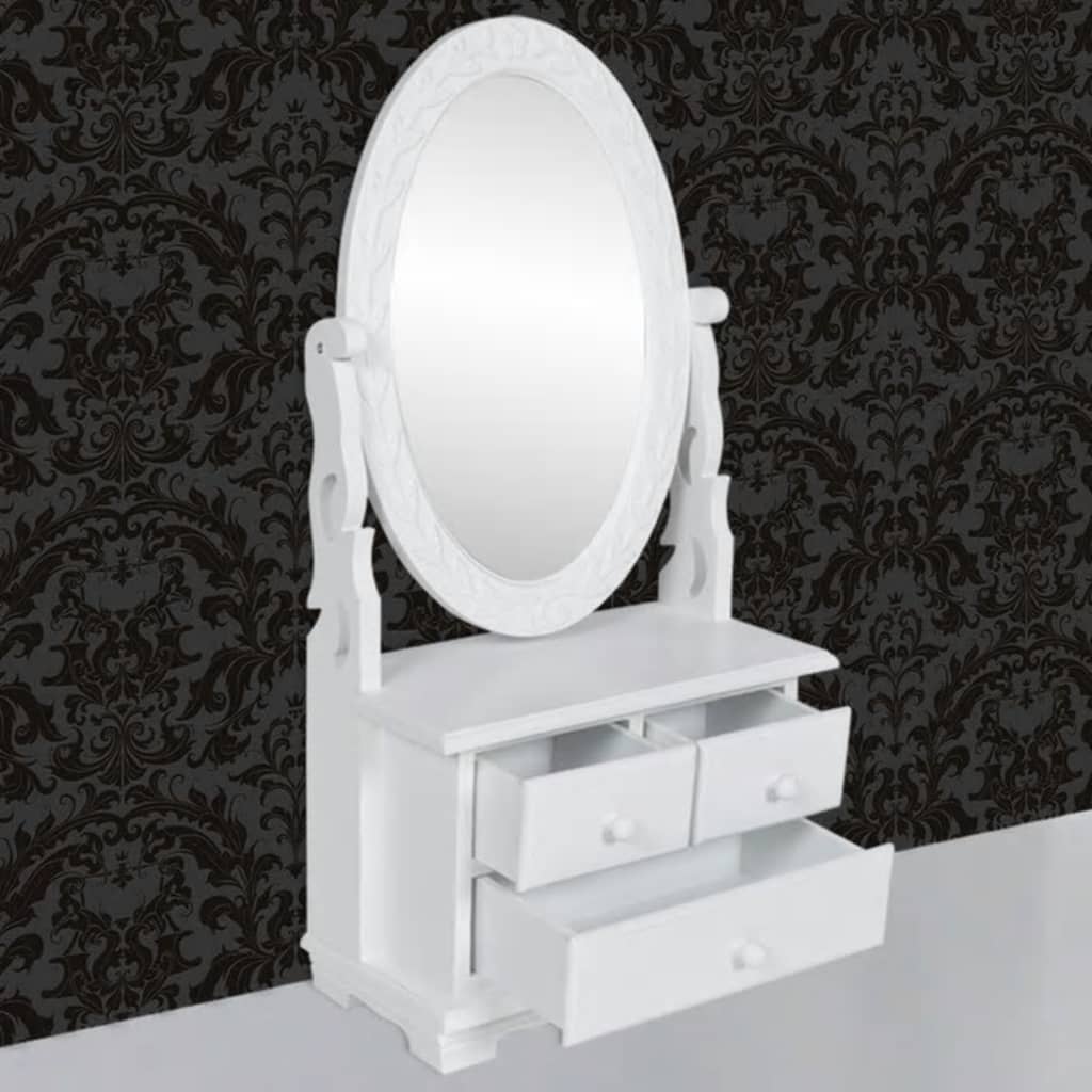 Toletta Con Specchio Oscillante Ovale In Mdf