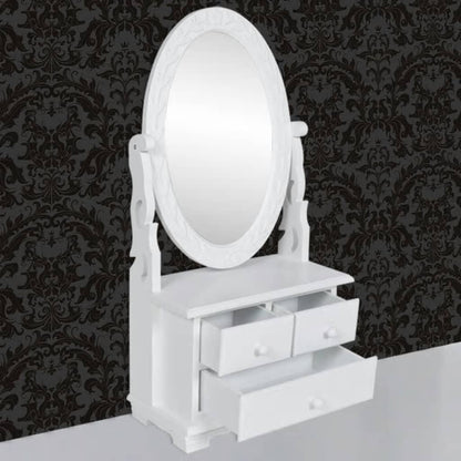 Toletta Con Specchio Oscillante Ovale In Mdf