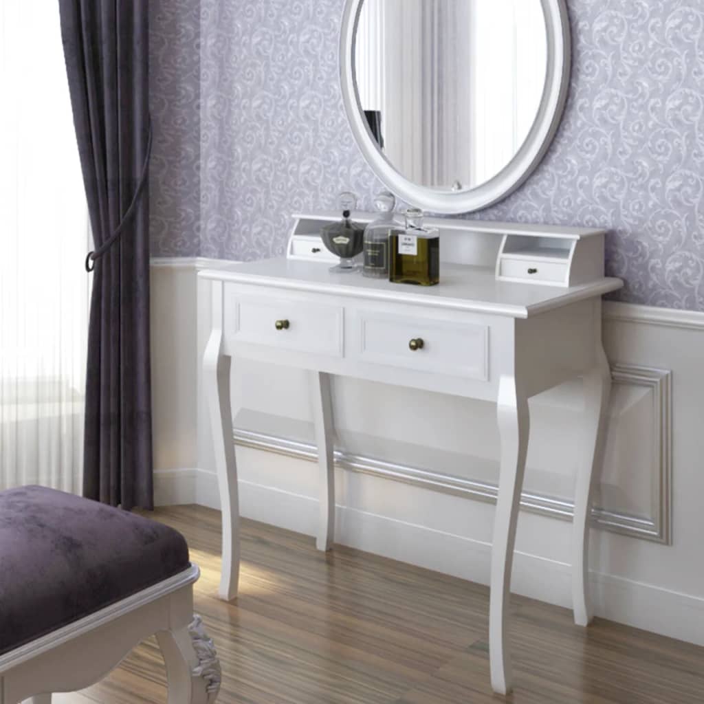 Tavolino Da Trucco Moderno Mobiletto Make Up Bianco