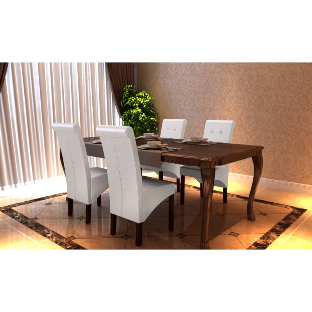 Sedie Da Pranzo 6 Pz Marroni In Similpelle