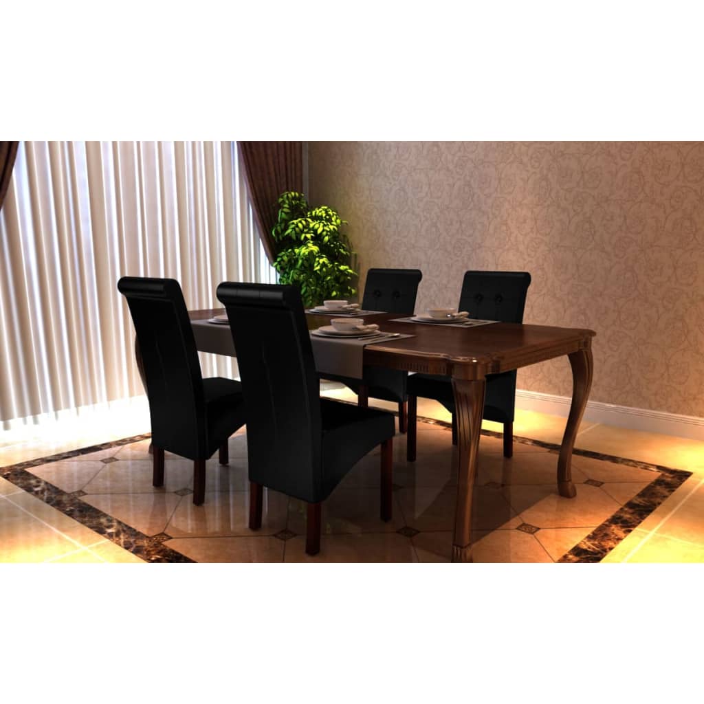 Sedie Da Pranzo 6 Pz Marroni In Similpelle