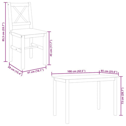 Set Da Pranzo 5 Pz E Bianco