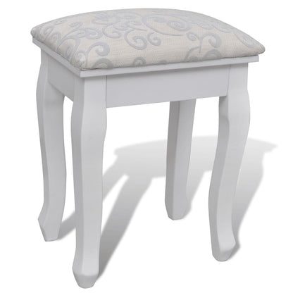 Tavolo Da Trucco Con Specchio E Sgabello 7 Cassetti Bianco