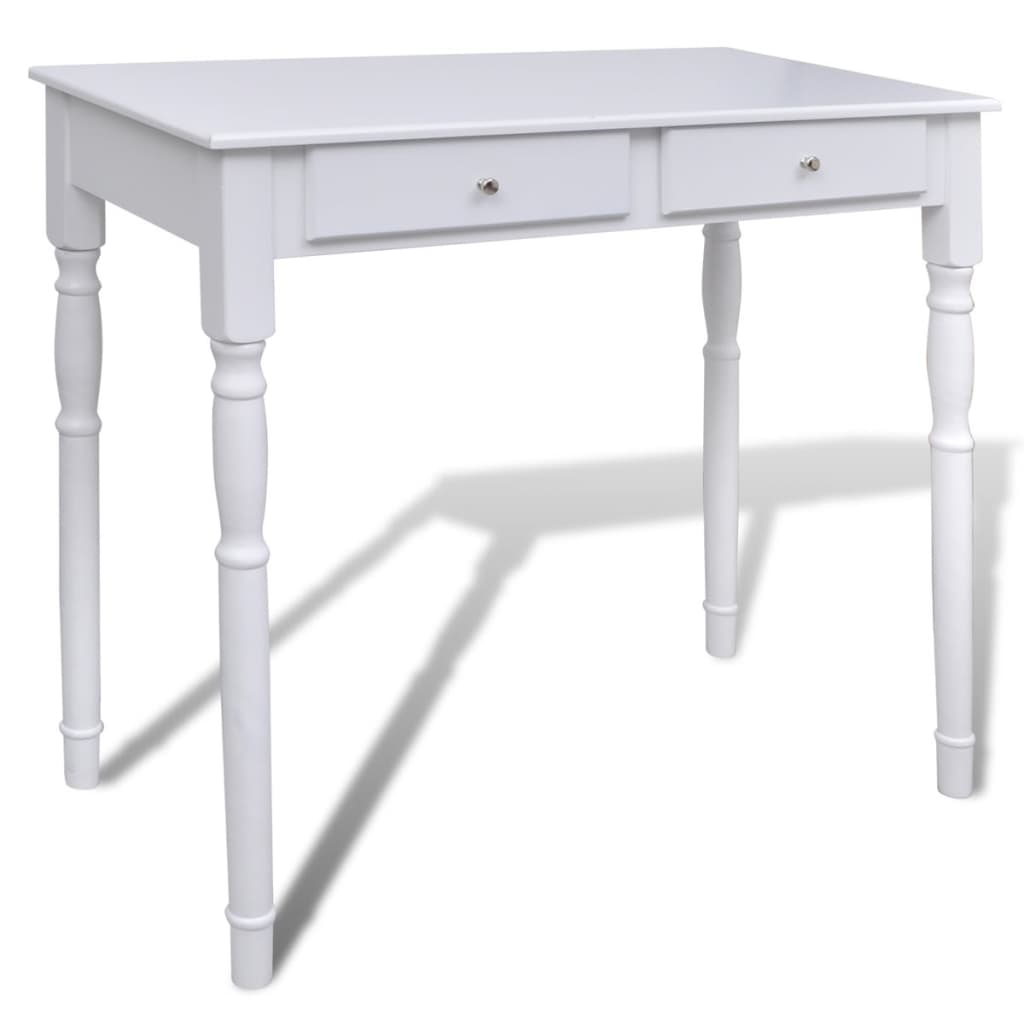 Toletta 3-In-1 Con Specchio Sgabello E 2 Cassetti Bianca