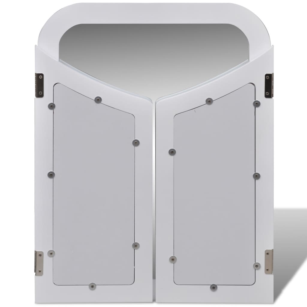 Toletta 3-In-1 Con Specchio Sgabello E 2 Cassetti Bianca