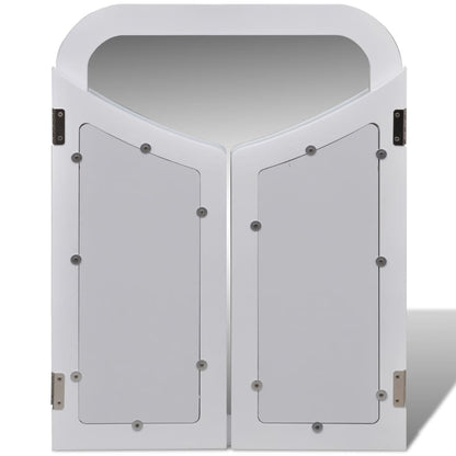 Toletta 3-In-1 Con Specchio Sgabello E 2 Cassetti Bianca