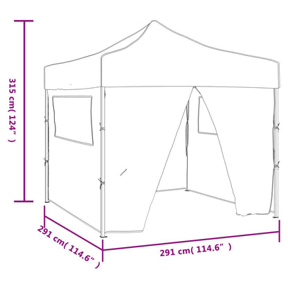 Tenda Pieghevole Blu 3 X 3 M Con 4 Pareti Blu