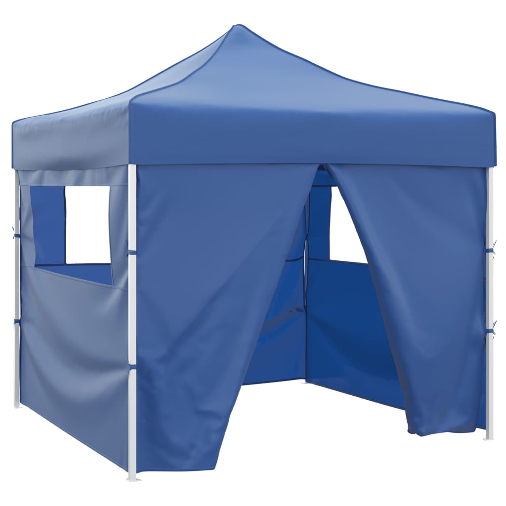 Tenda Pieghevole Blu 3 X 3 M Con 4 Pareti Blu