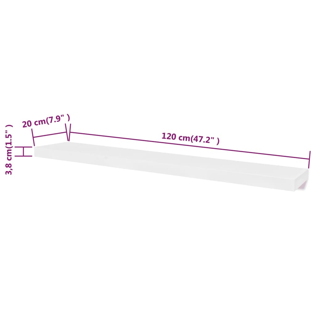 Mensole A Muro Bianche 2 Pz In Mdf Per Libri/Dvd Bianco