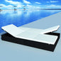 Lettino Prendisole Con Cuscino In Polyrattan Nero