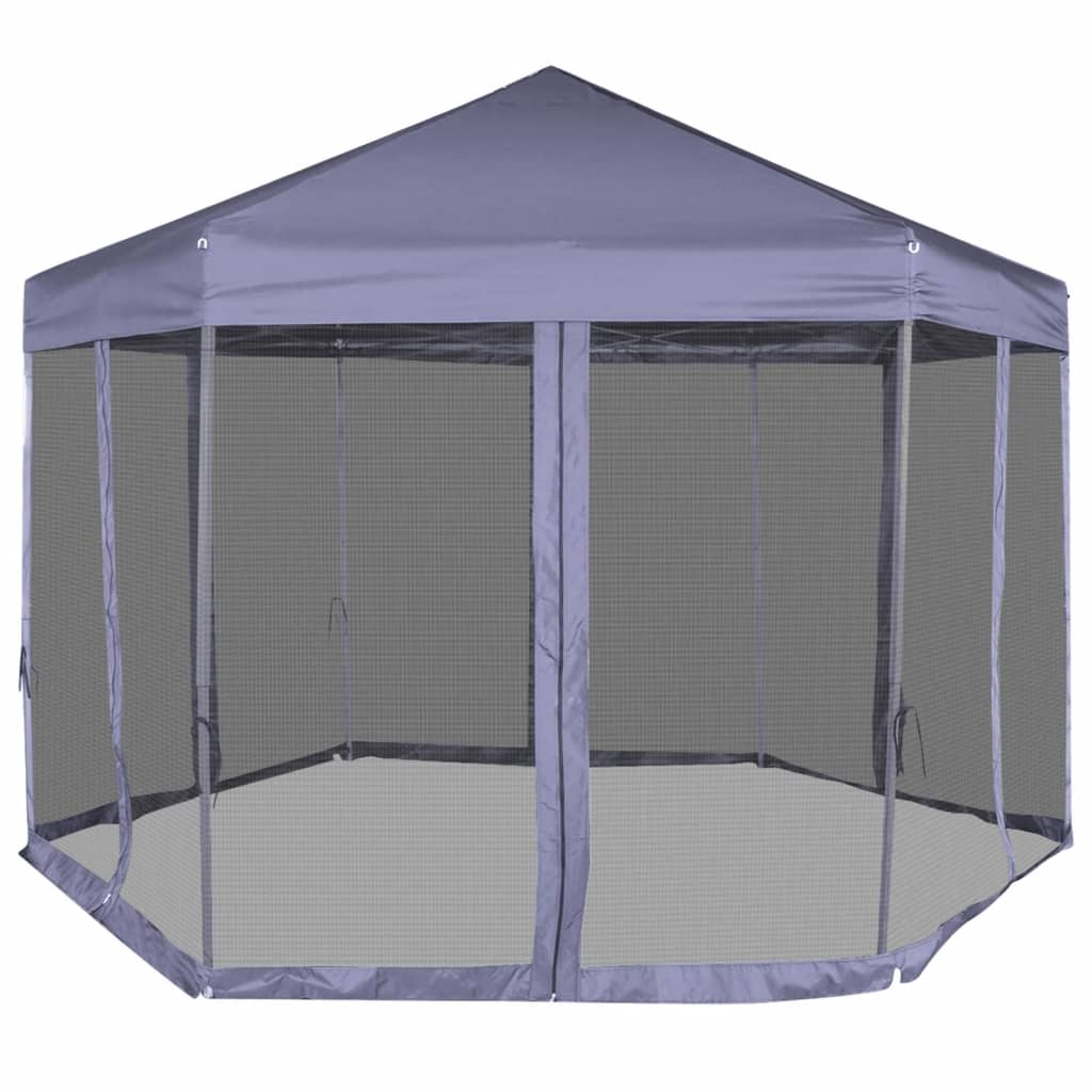 Gazebo Esagonale Pop-Up Con 6 Pareti 3,6X3,1 M