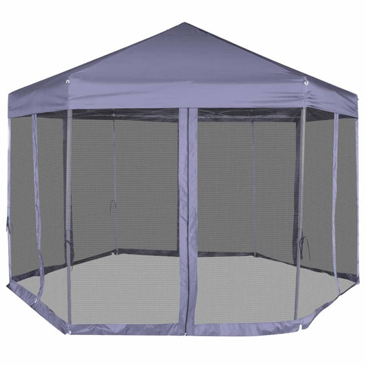 Gazebo Esagonale Pop-Up Con 6 Pareti 3,6X3,1 M